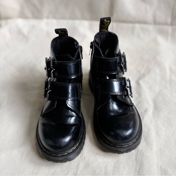 Dr. Martens Junior Devon Bex Black Leather Ankle Boots - Picture 2 of 7
